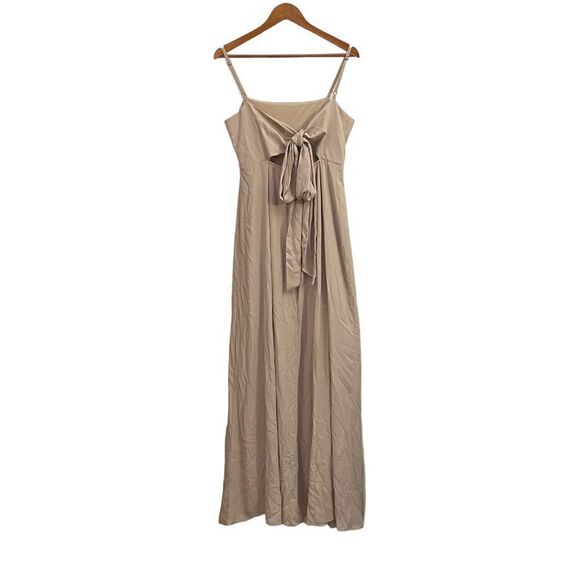 Show Me Your Mumu Lauren Tie Blush Beige Flowy Bridesmaid Event Gown Dress Med - Picture 6 of 10